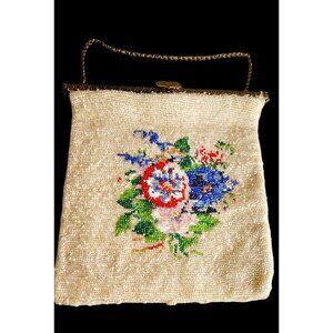 Antique Beaded Flower Bag (A4182)
